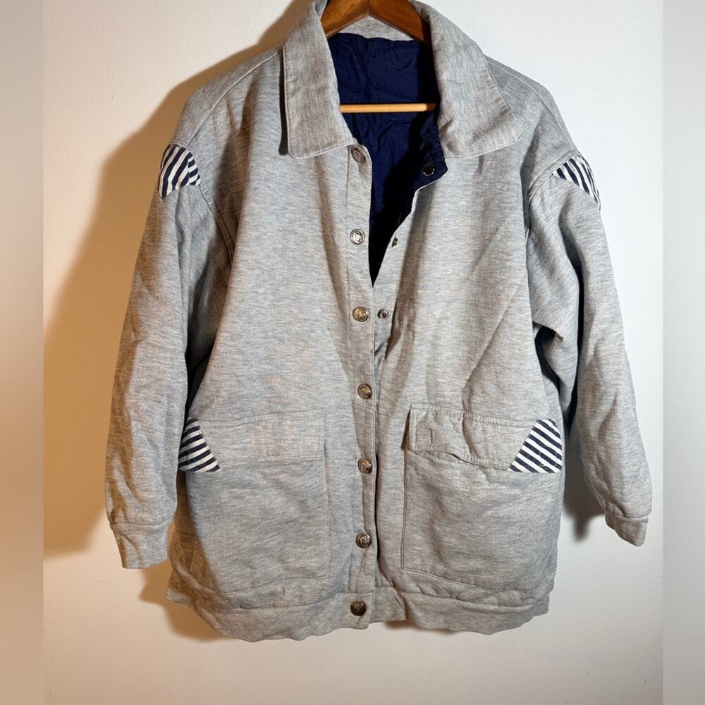 Gray Button-Up Reversible Jacket
